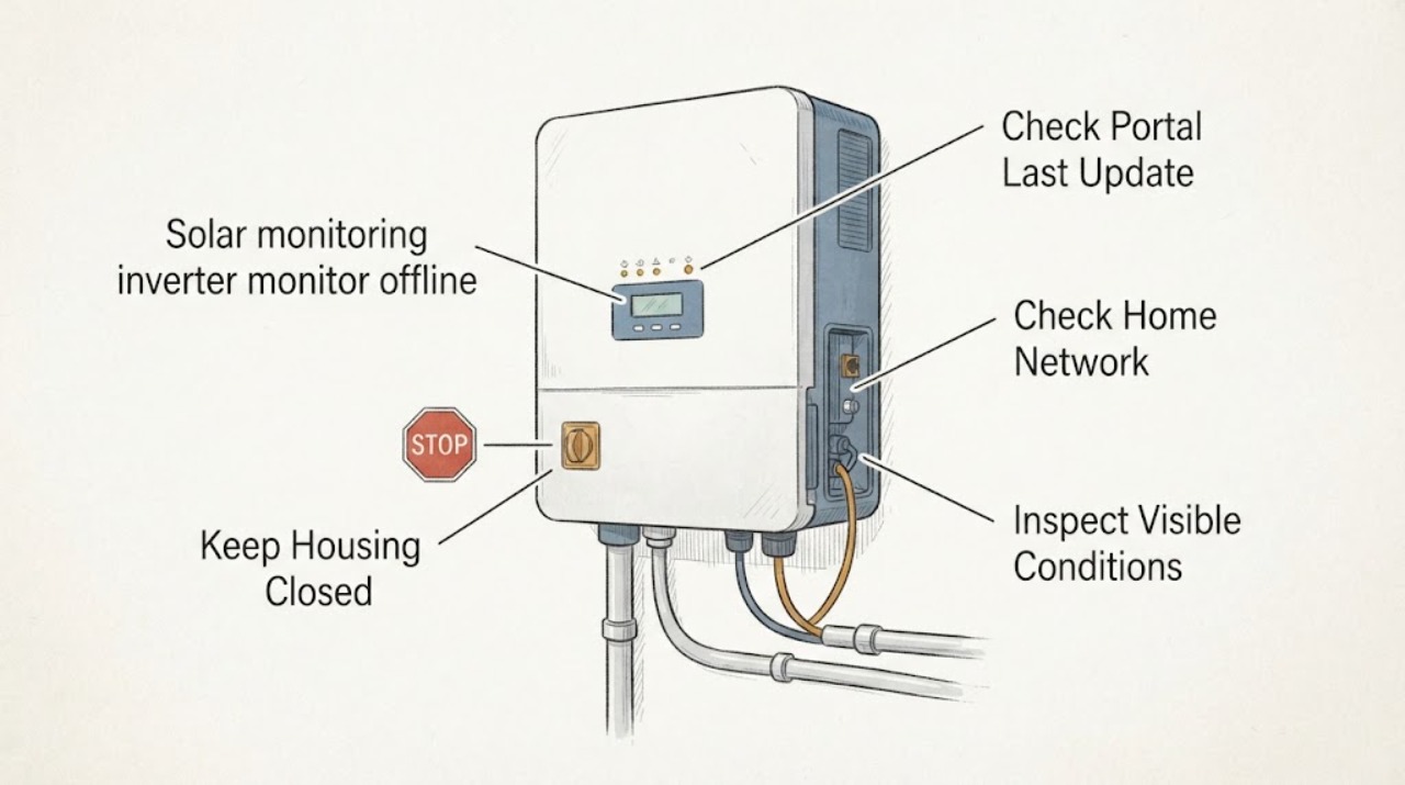 Solar monitoring inverter monitor offline