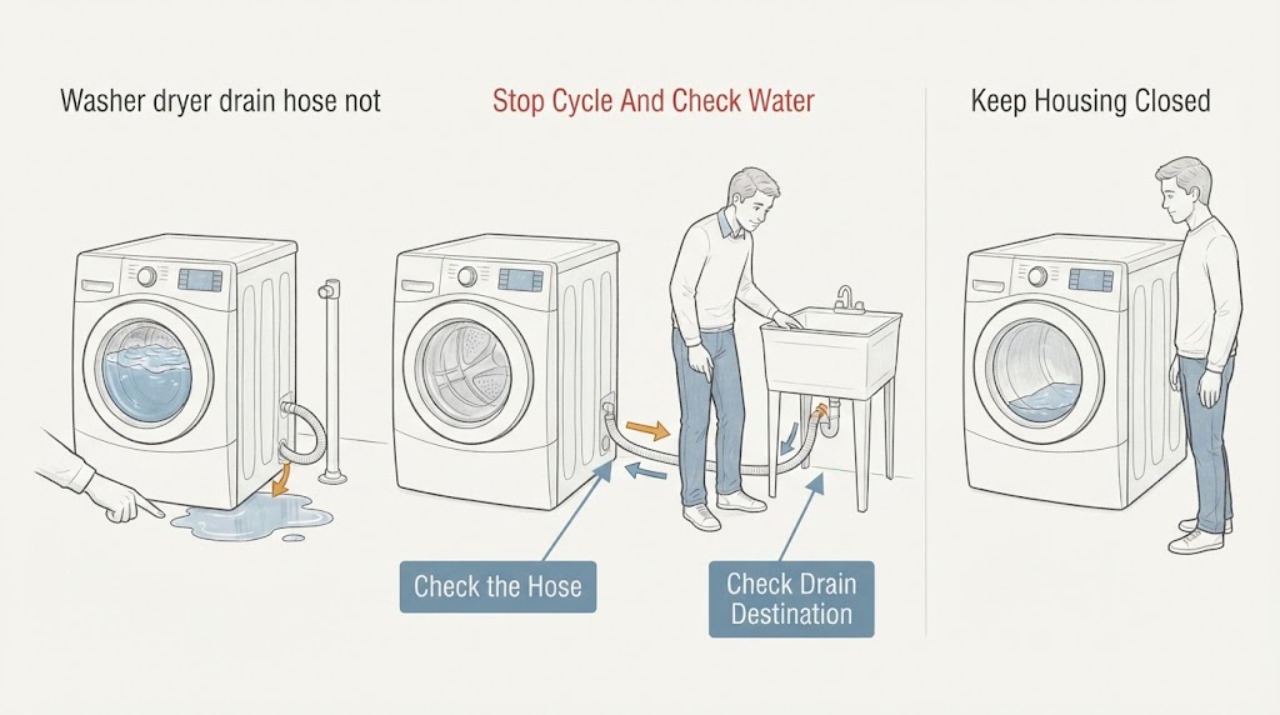 Washer dryer drain hose not