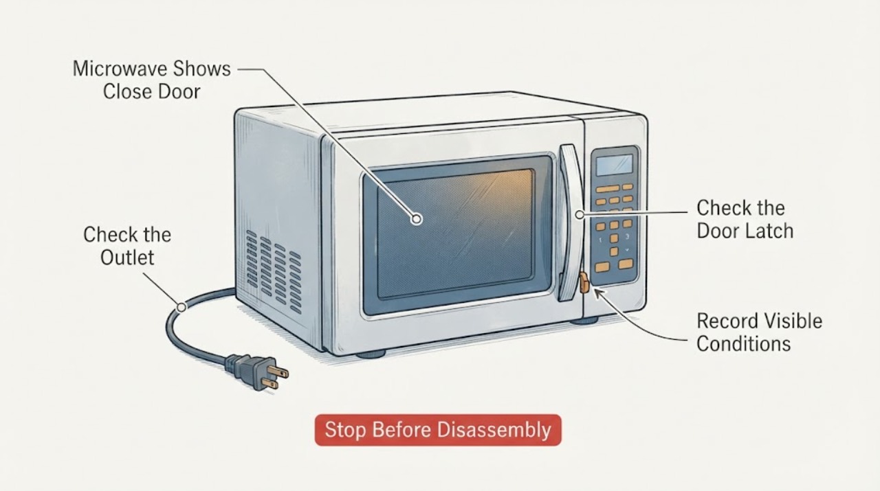 Microwave Shows Close Door