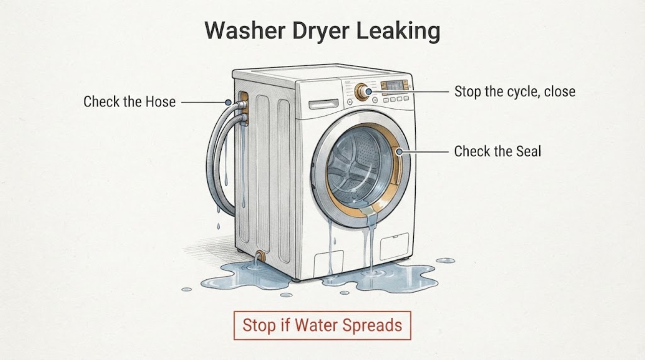 Washer Dryer Leaking