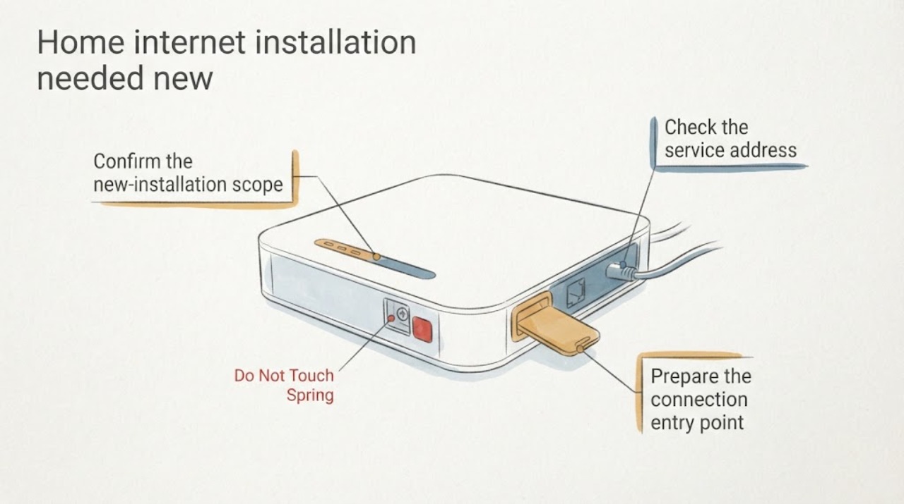 Home internet installation needed new