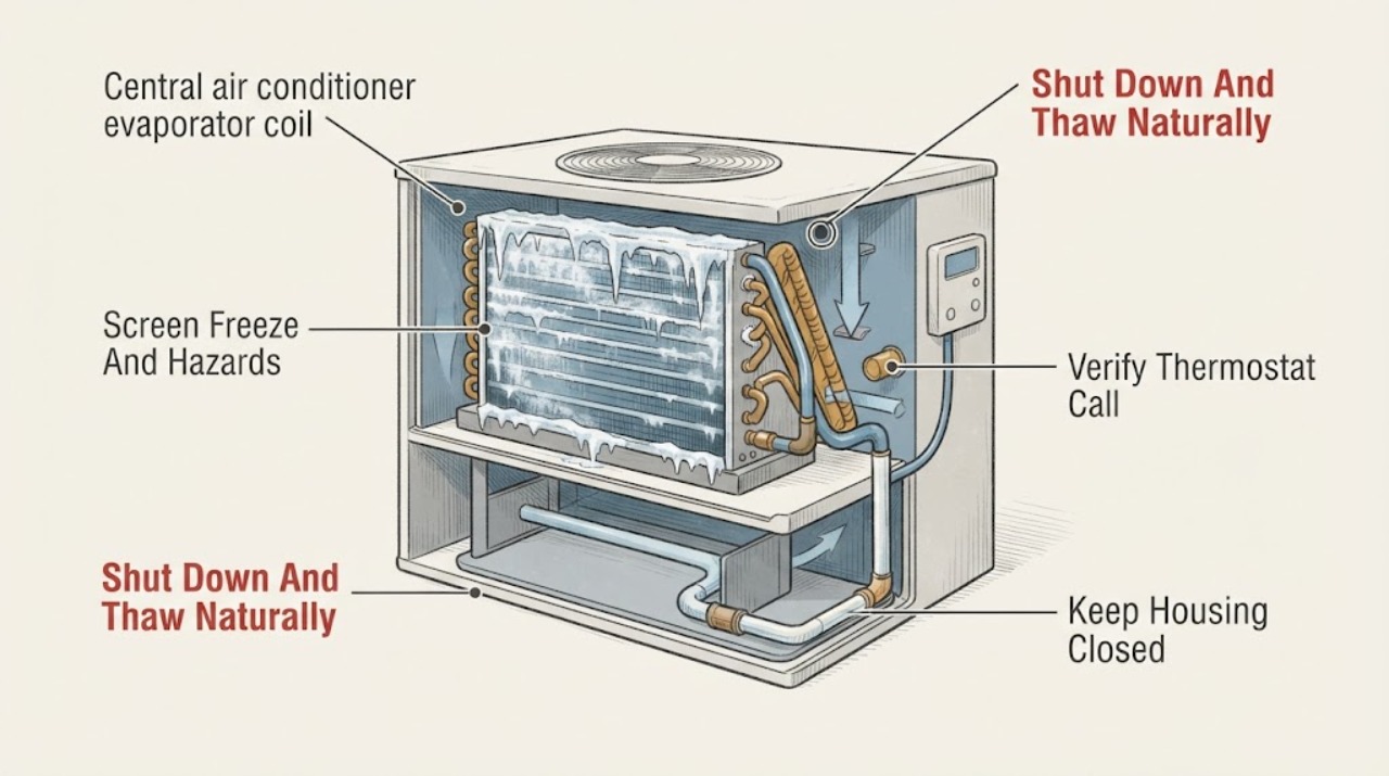 Central air conditioner evaporator coil