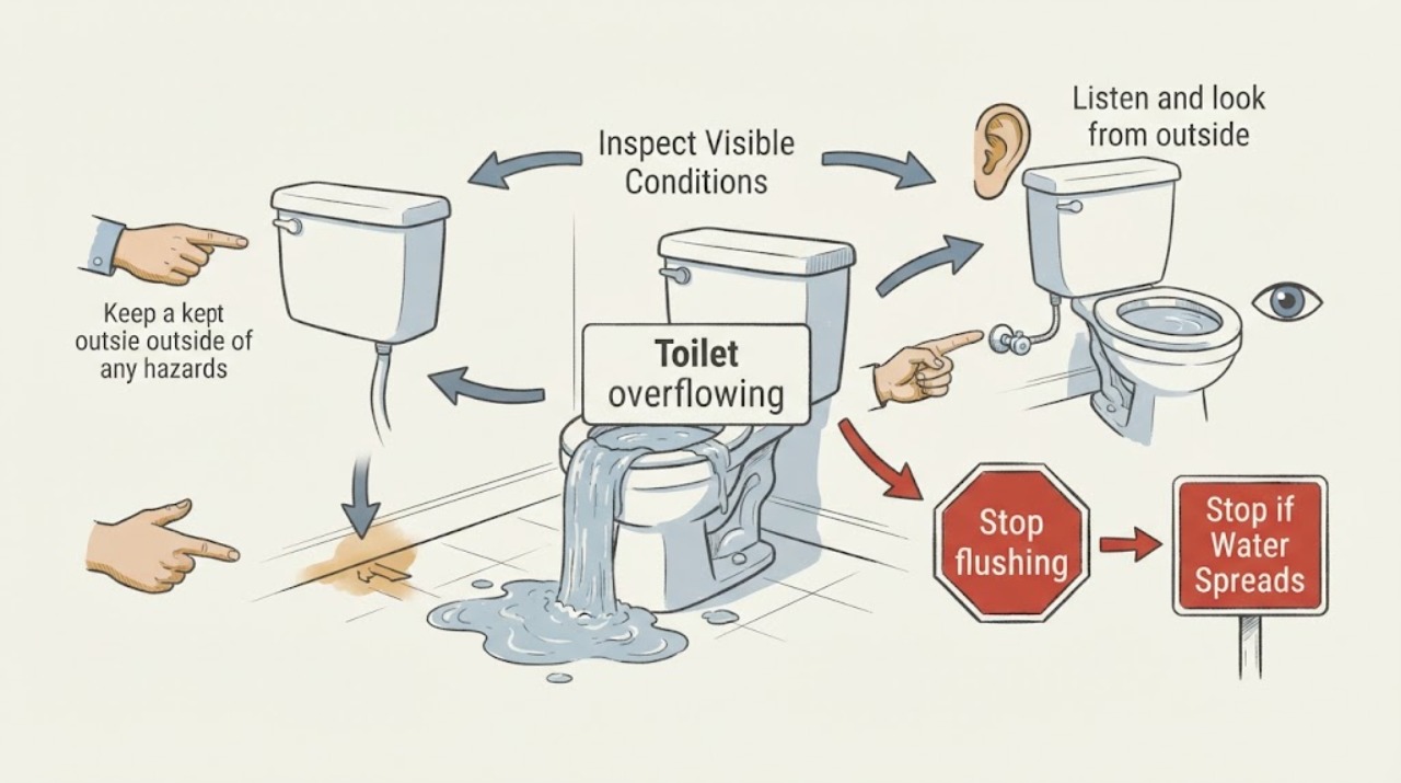 Toilet overflowing