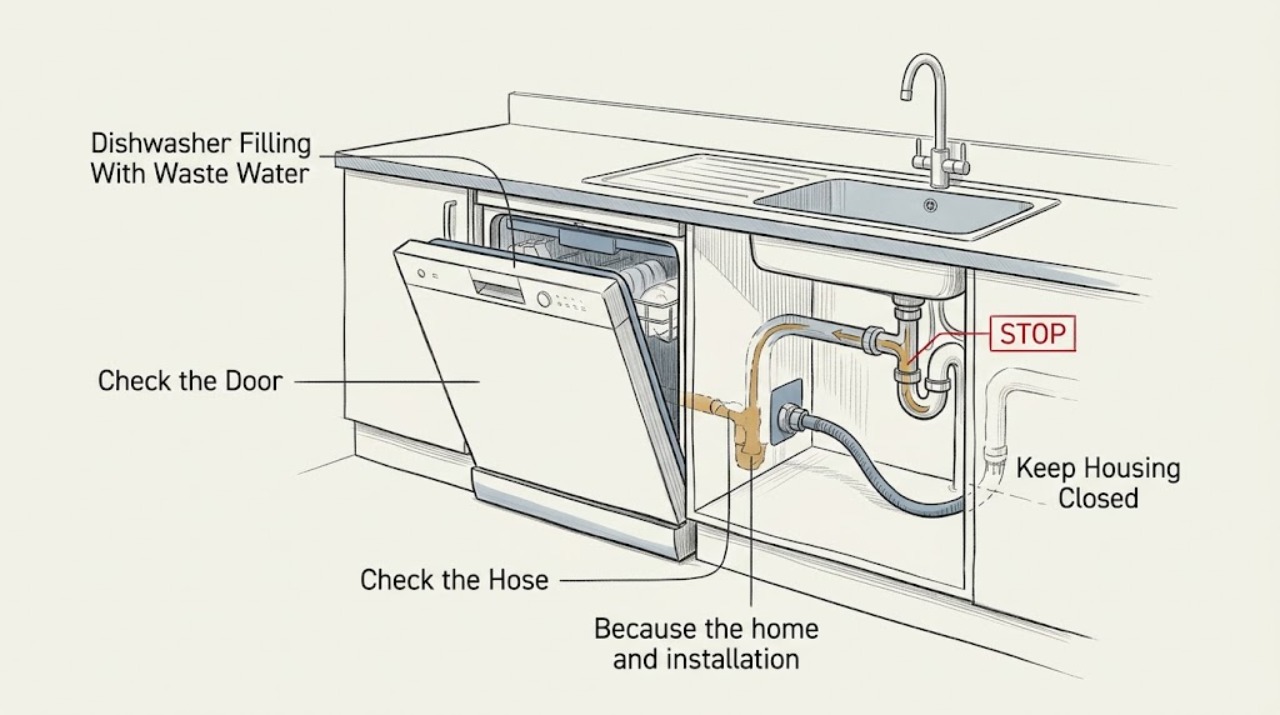 Dishwasher Filling With Waste Water