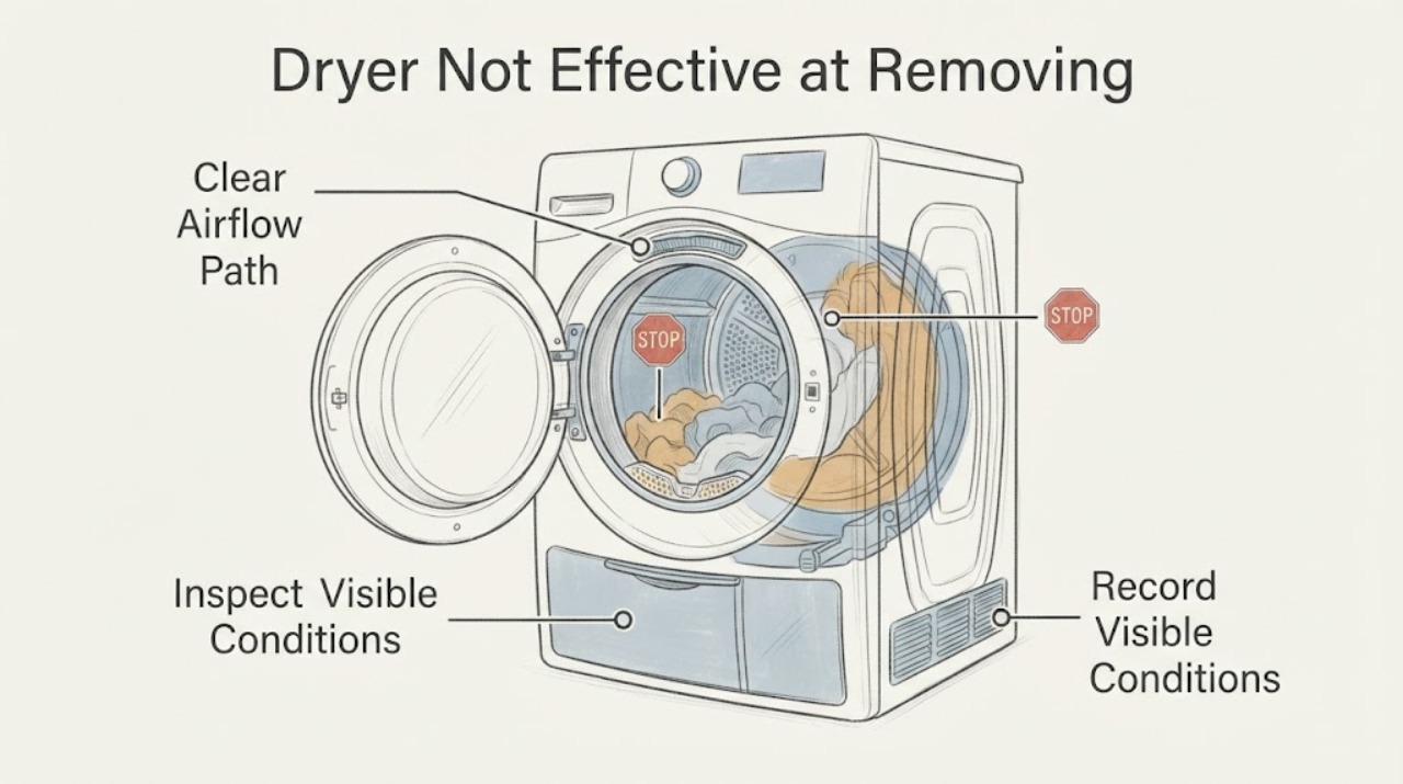 Dryer Not Effective at Removing
