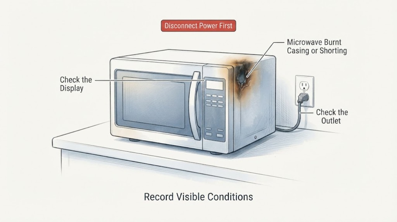 Microwave Burnt Casing or Shorting