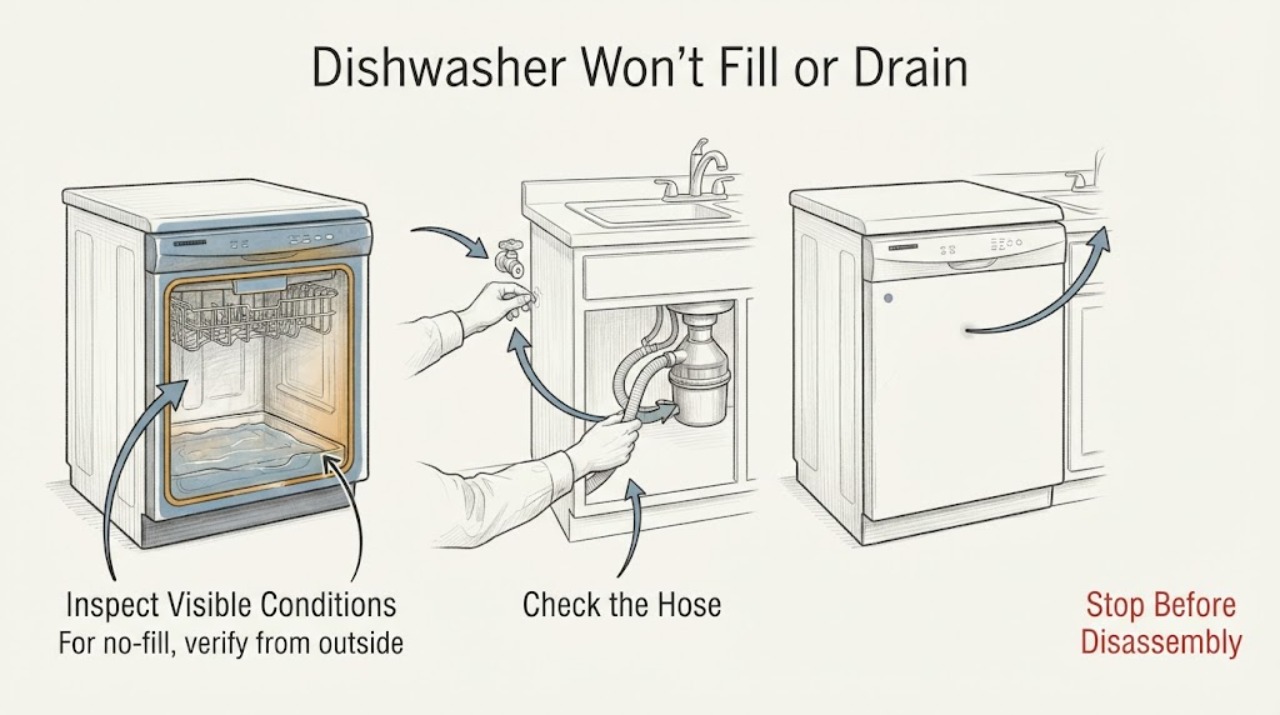 Dishwasher Won't Fill or Drain