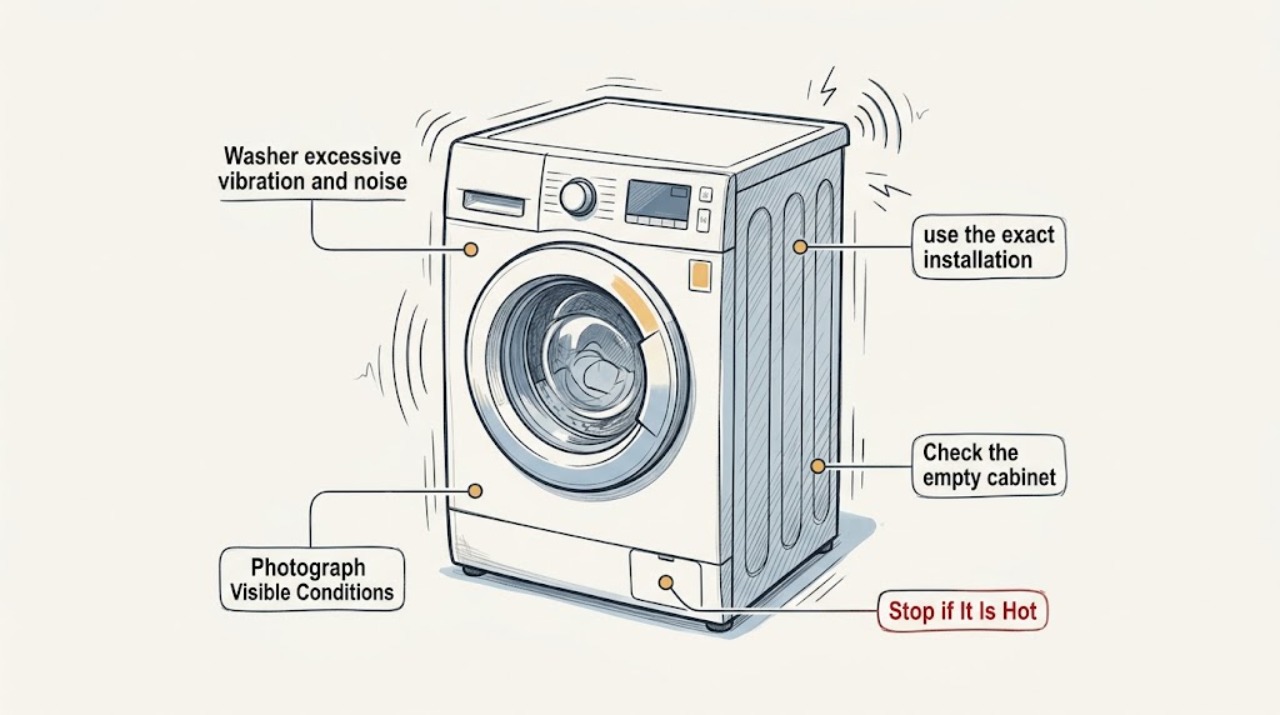 Washer excessive vibration and noise