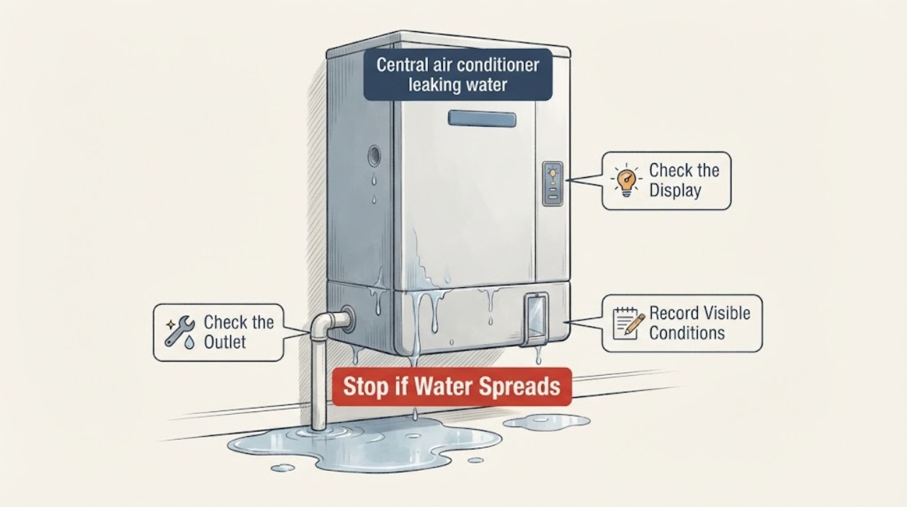 Central air conditioner leaking water