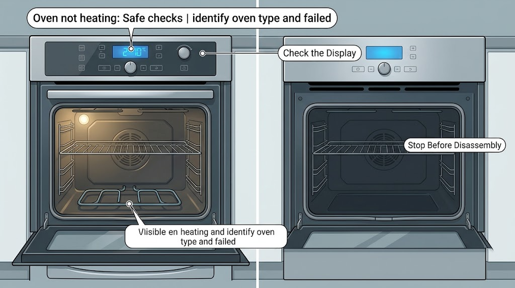 Oven not heating: Safe checks