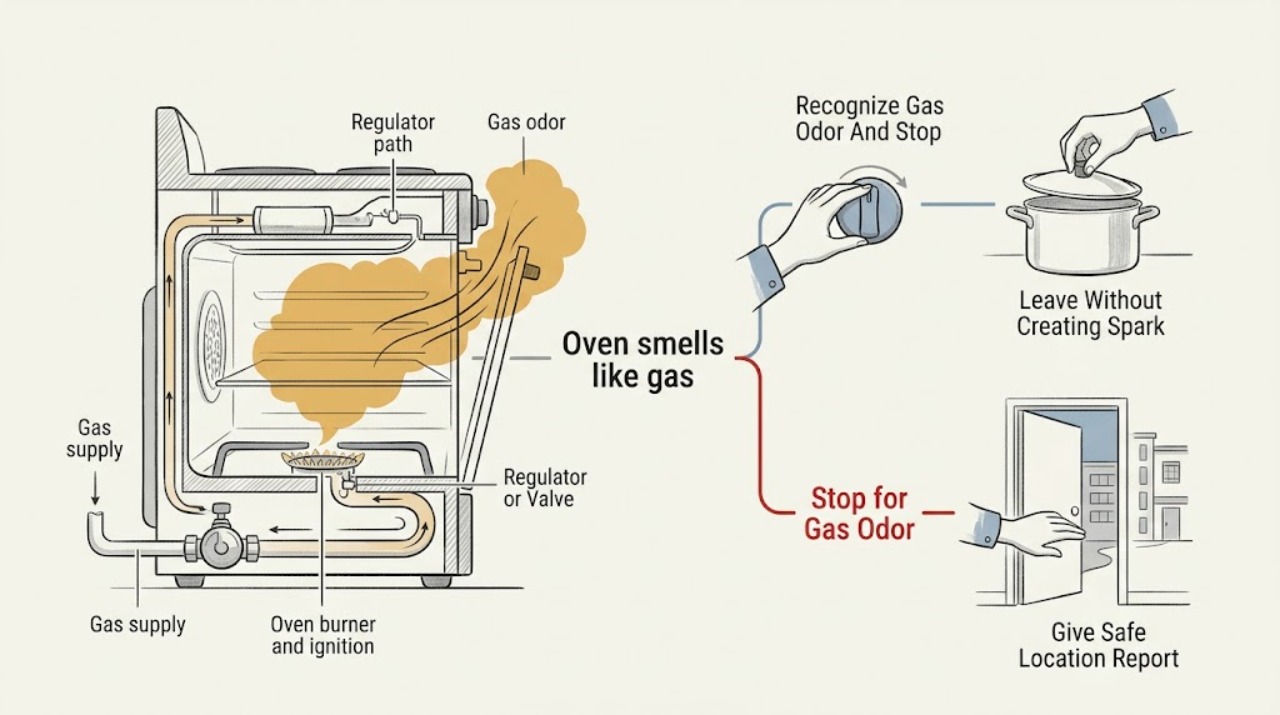 Oven smells like gas