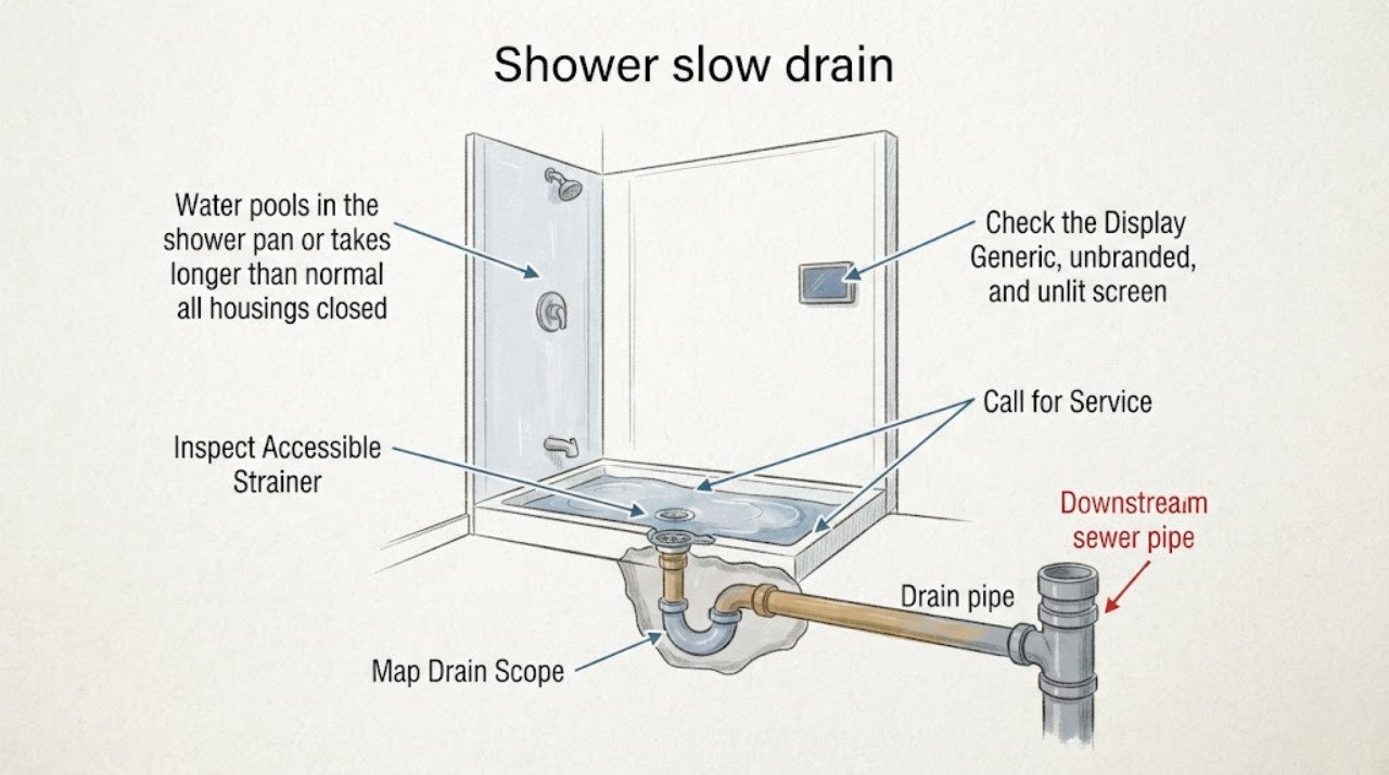 Shower slow drain