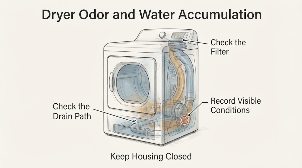 Dryer Odor and Water Accumulation