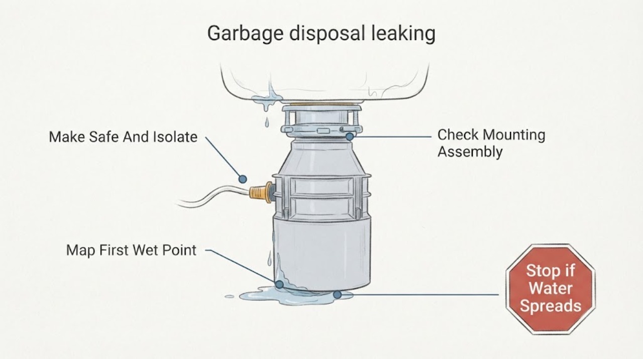 Garbage disposal leaking