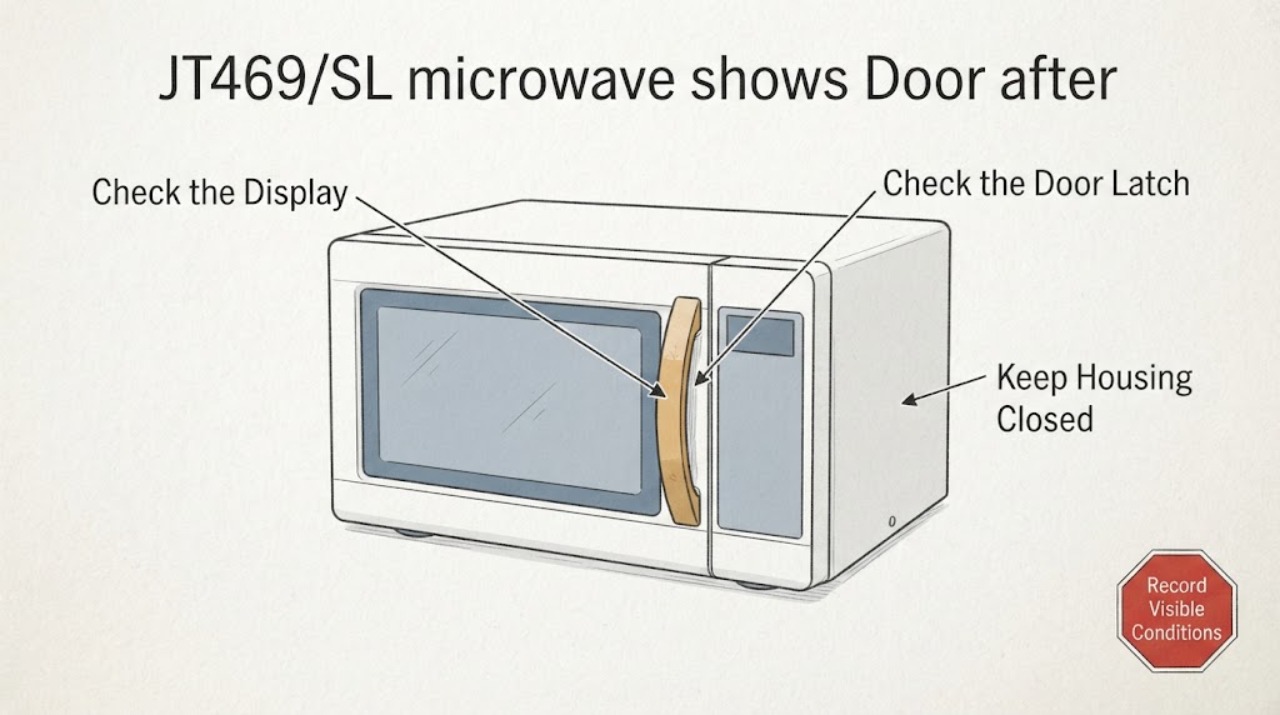 JT469/SL microwave shows Door after