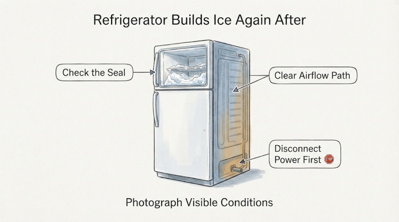 Refrigerator Builds Ice Again After