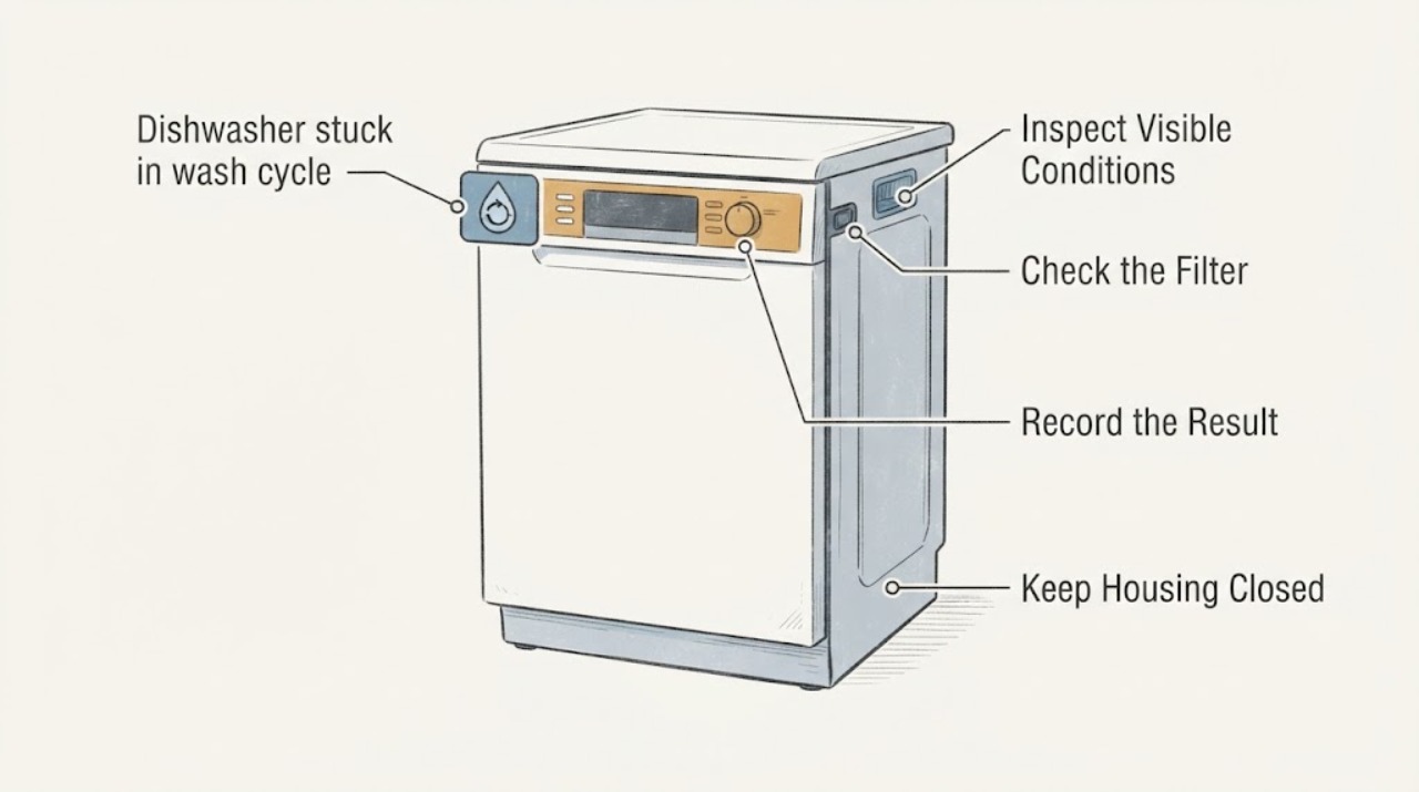 Dishwasher stuck in wash cycle