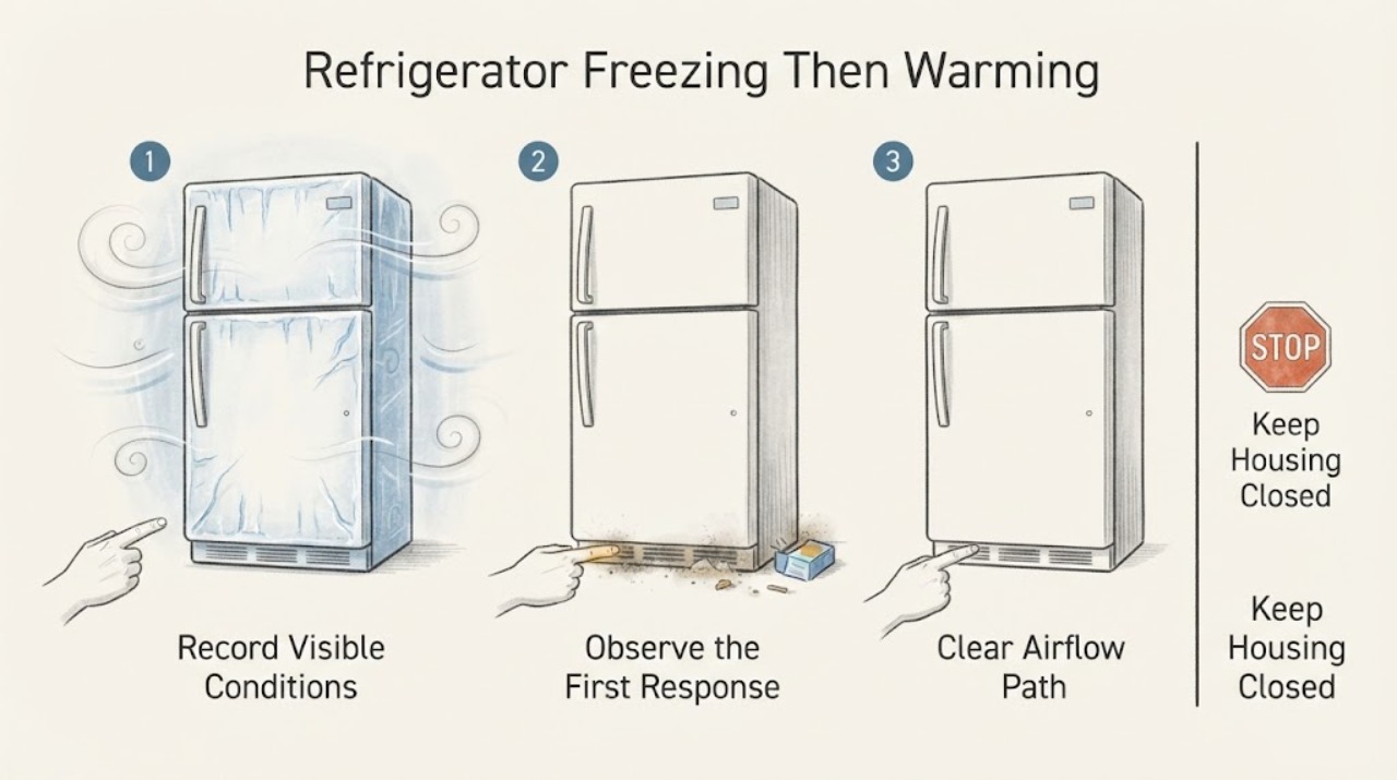 Refrigerator Freezing Then Warming