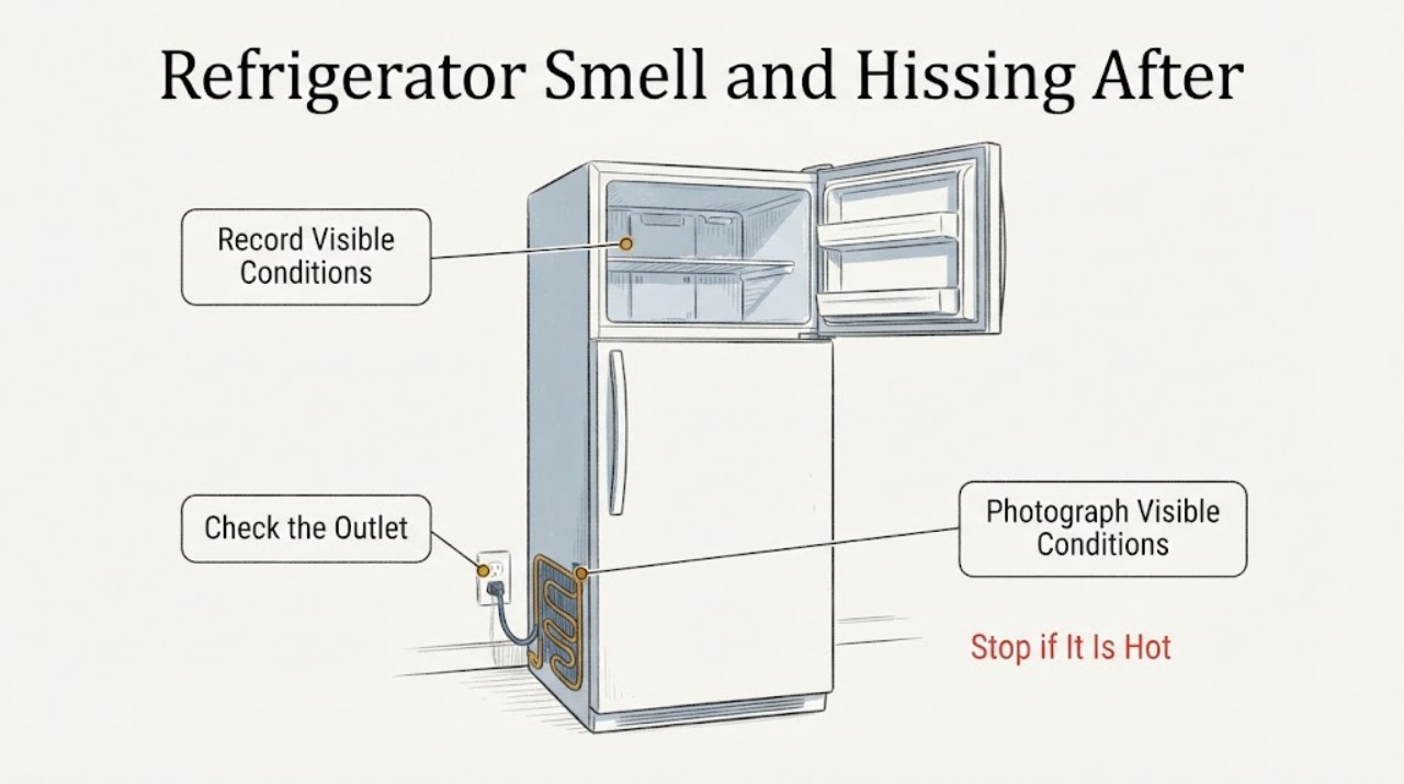 Refrigerator Smell and Hissing After