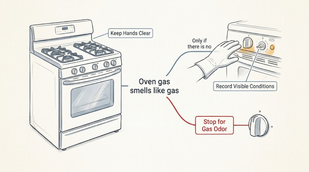 Oven gas smells like gas