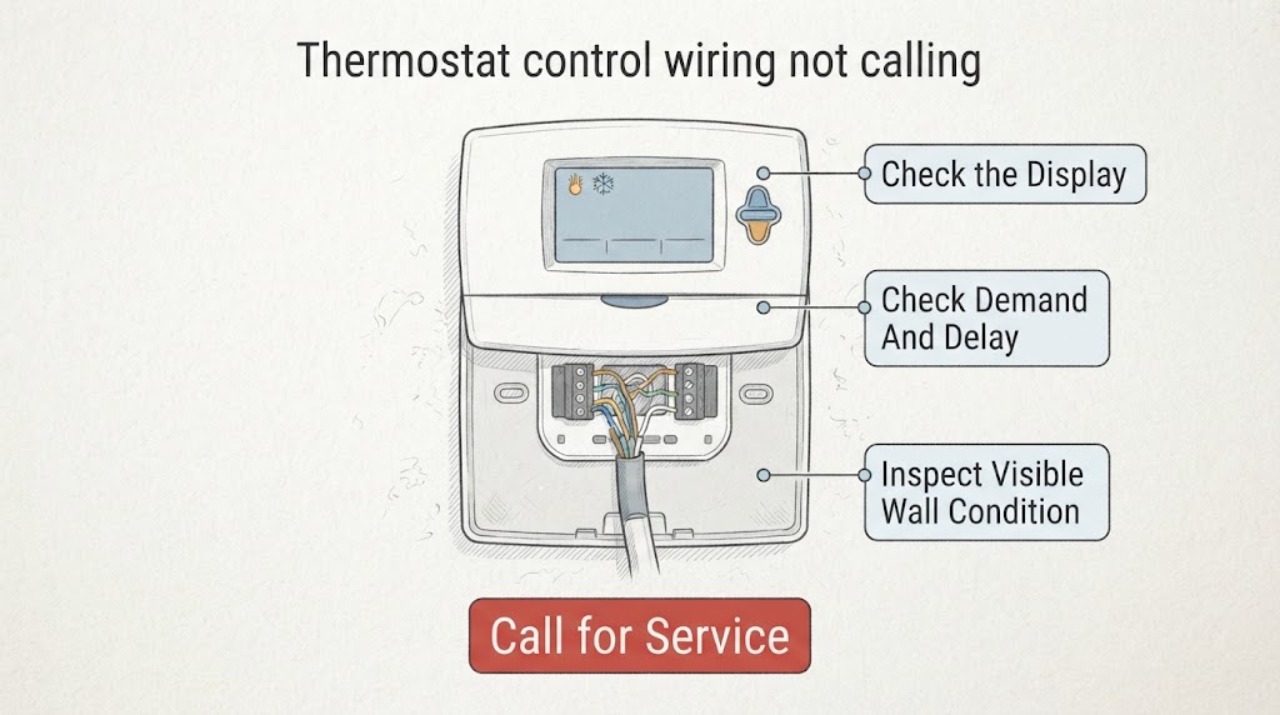 Thermostat control wiring not calling