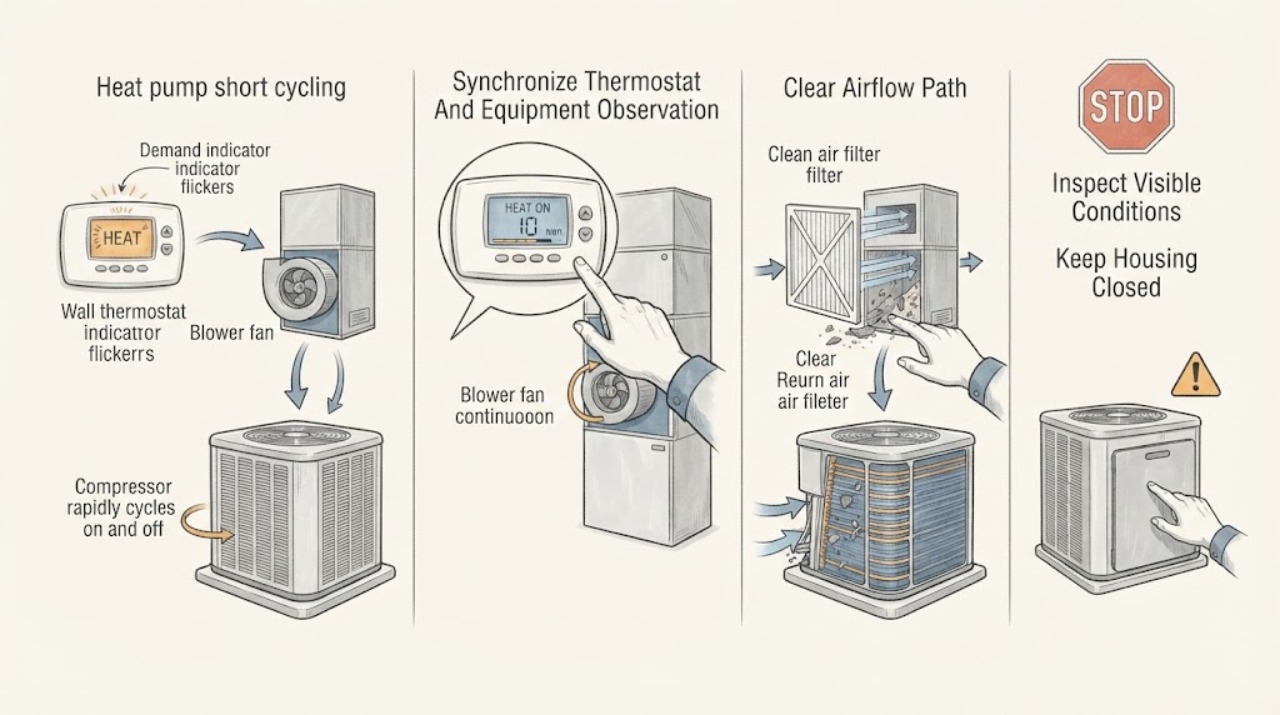 Heat pump short cycling