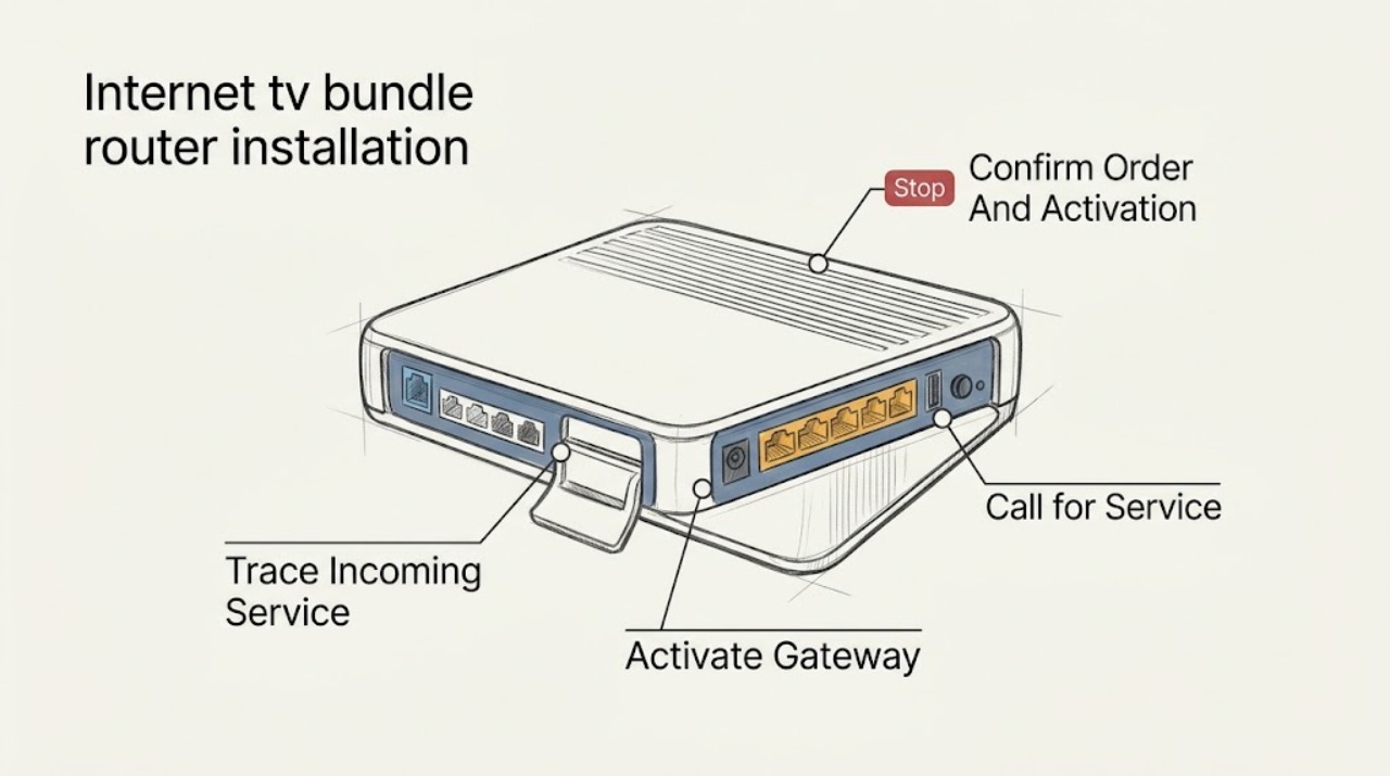 Internet tv bundle router installation