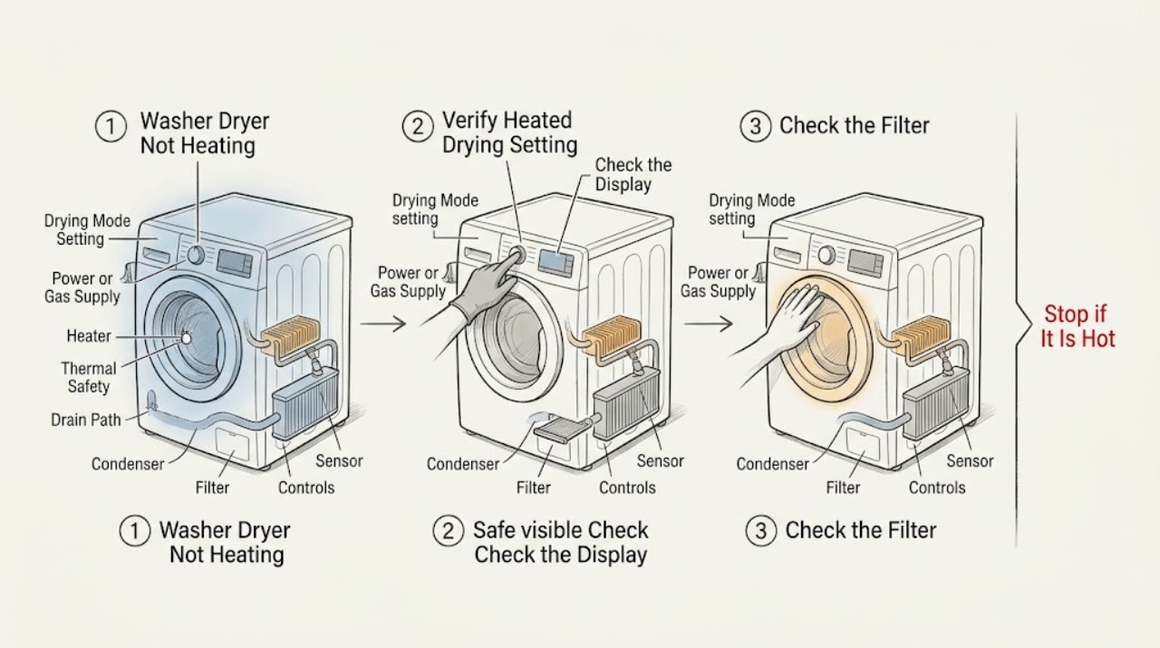 Washer Dryer Not Heating