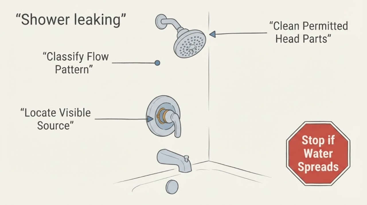 Shower leaking