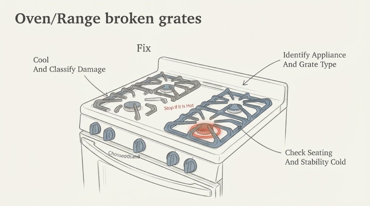 Oven/Range broken grates | Fix