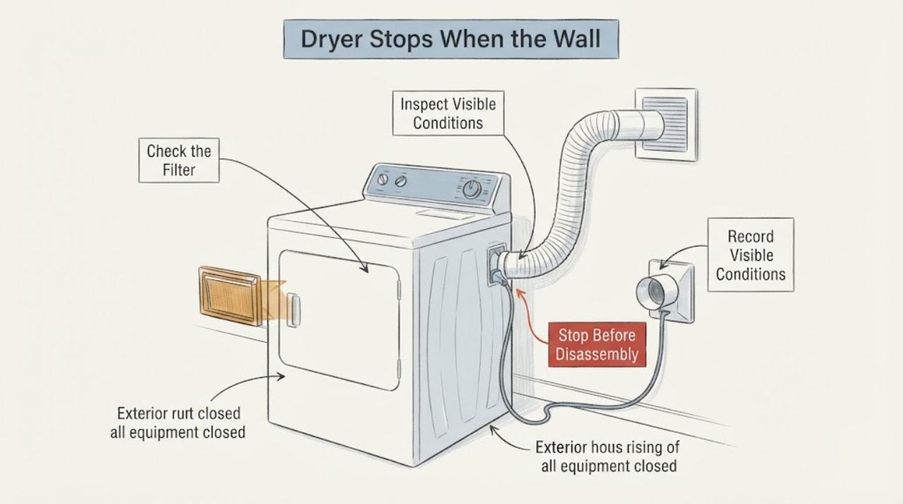 Dryer Stops When the Wall