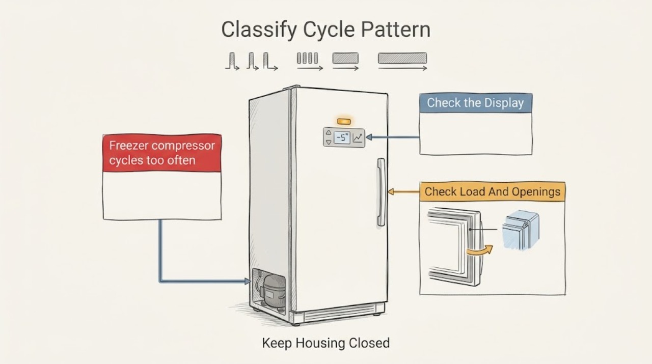 Freezer compressor cycles too often