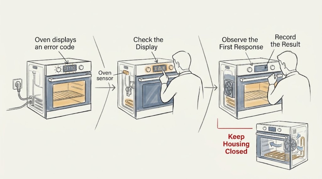 Oven displays an error code