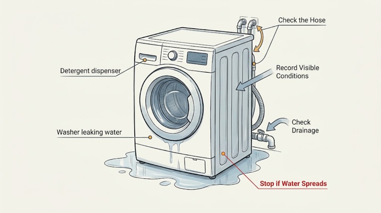 Washer leaking water