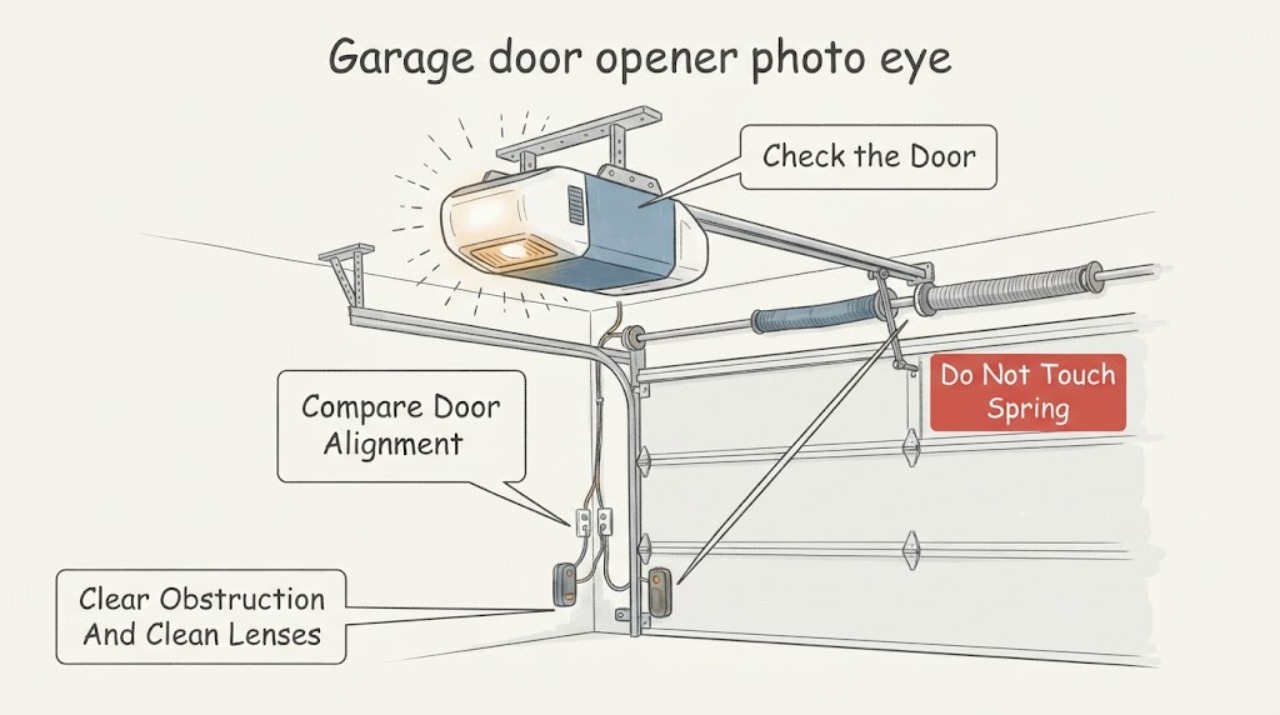 Garage door opener photo eye