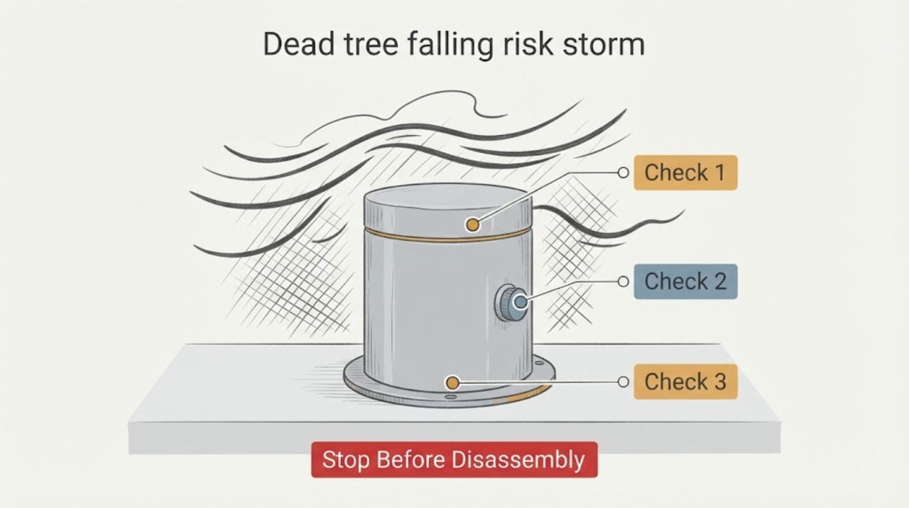 Dead tree falling risk storm
