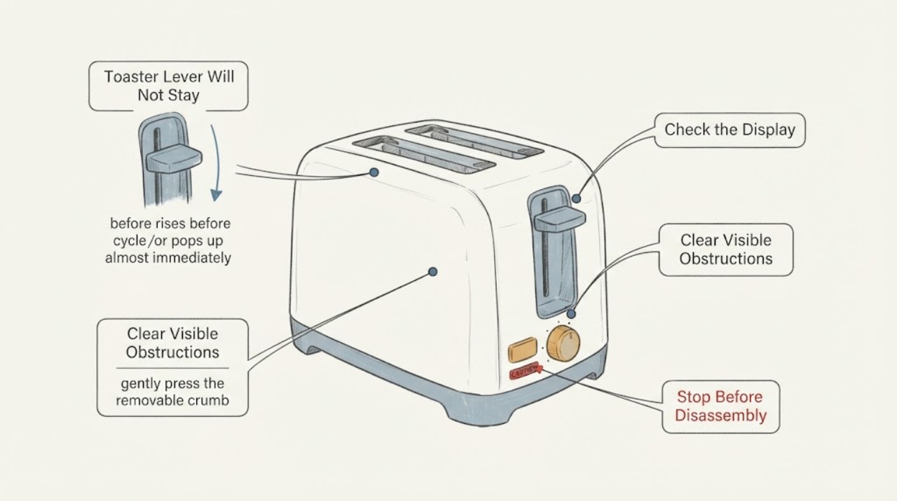 Toaster Lever Will Not Stay