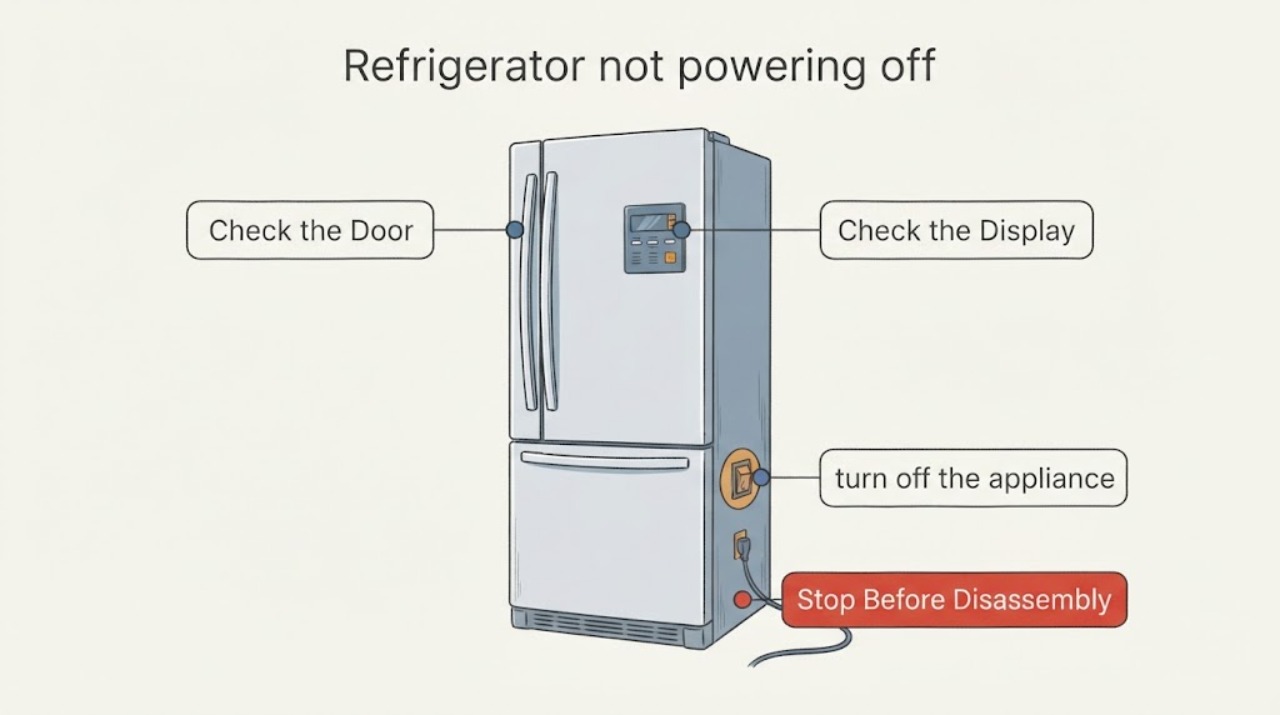 Refrigerator not powering off