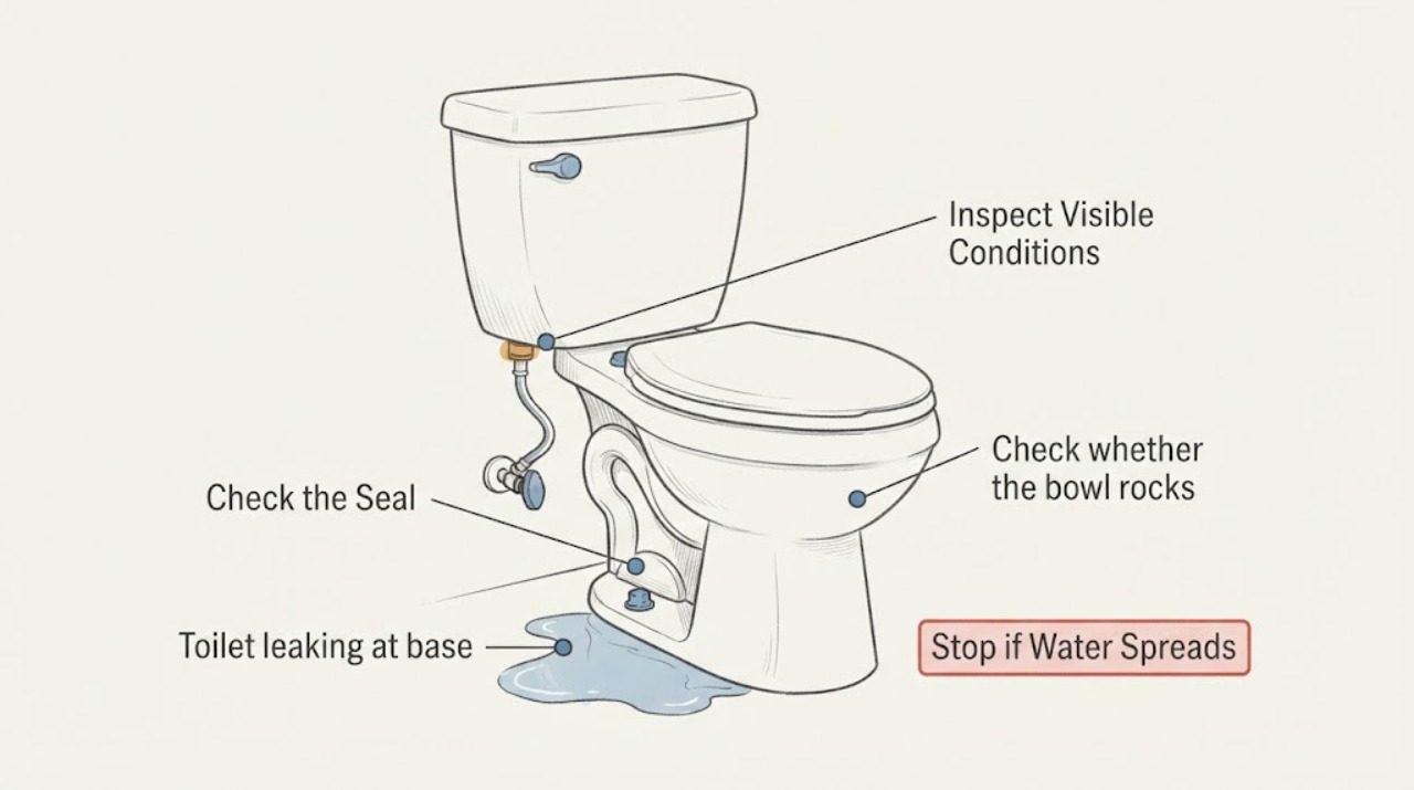 Toilet leaking at base
