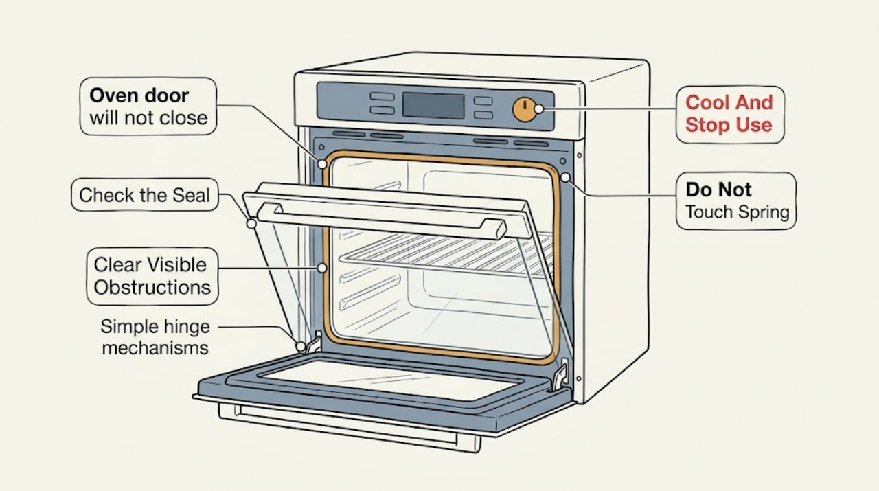 Oven door will not close