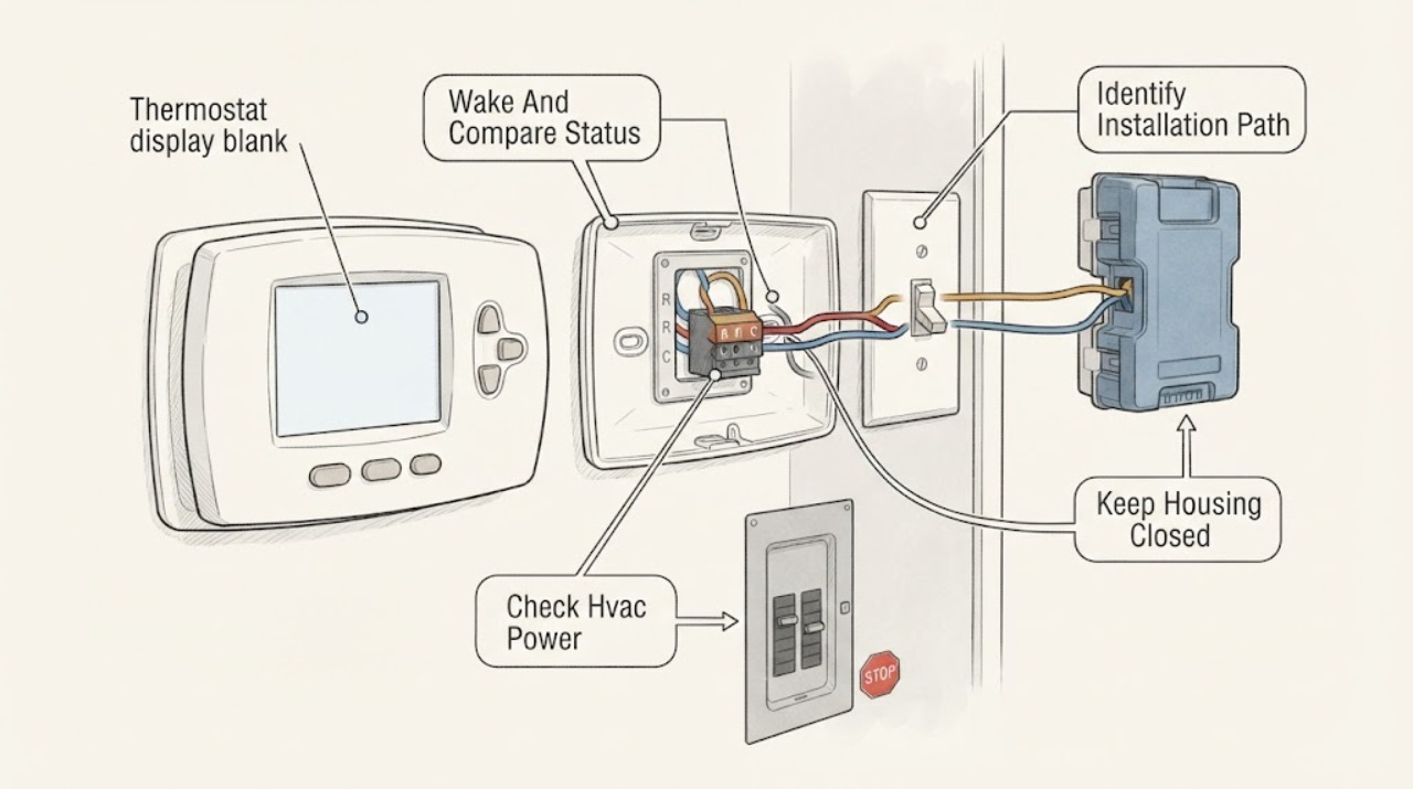 Thermostat display blank