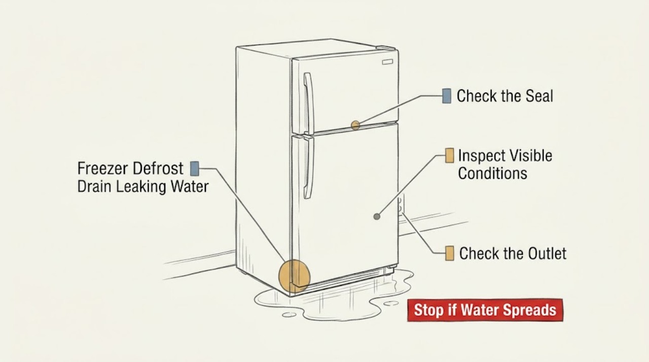 Freezer Defrost Drain Leaking Water