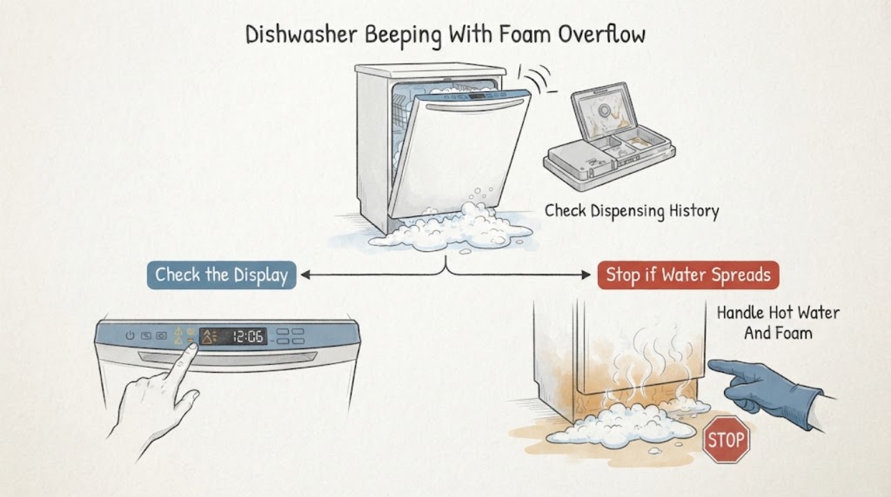 Dishwasher Beeping With Foam Overflow