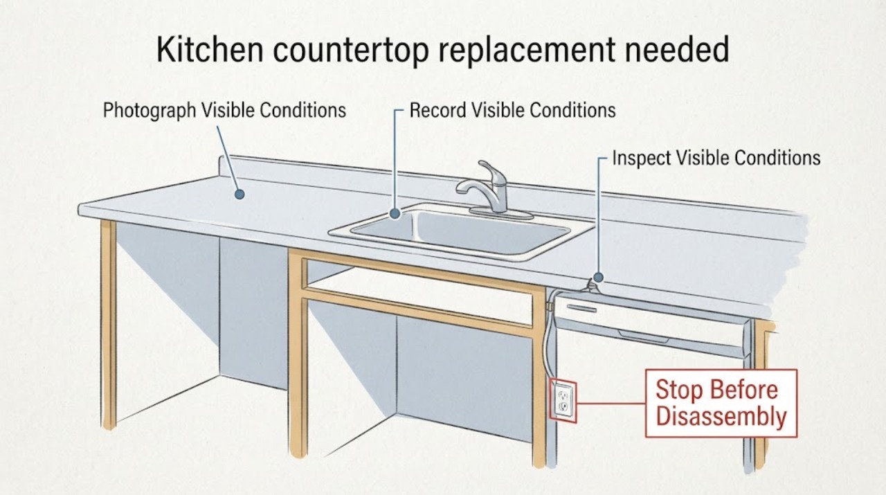 Kitchen countertop replacement needed