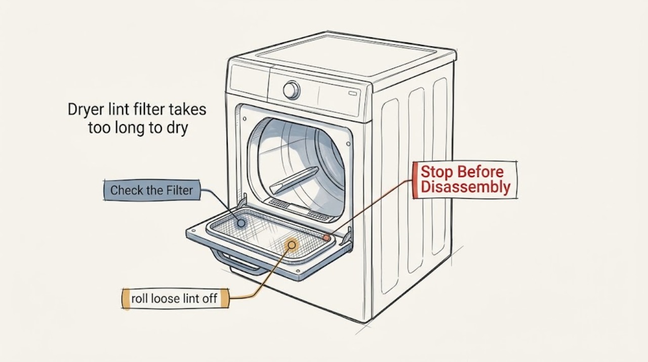 Dryer lint filter takes too