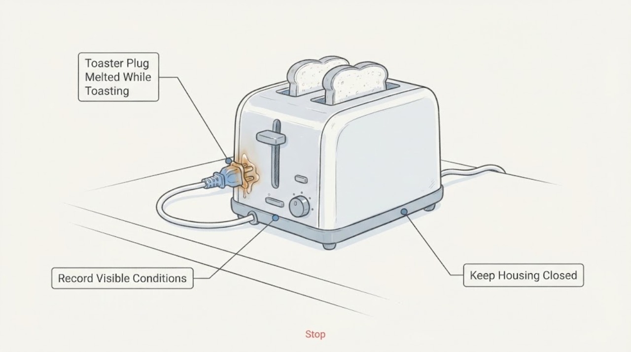 Toaster Plug Melted While Toasting
