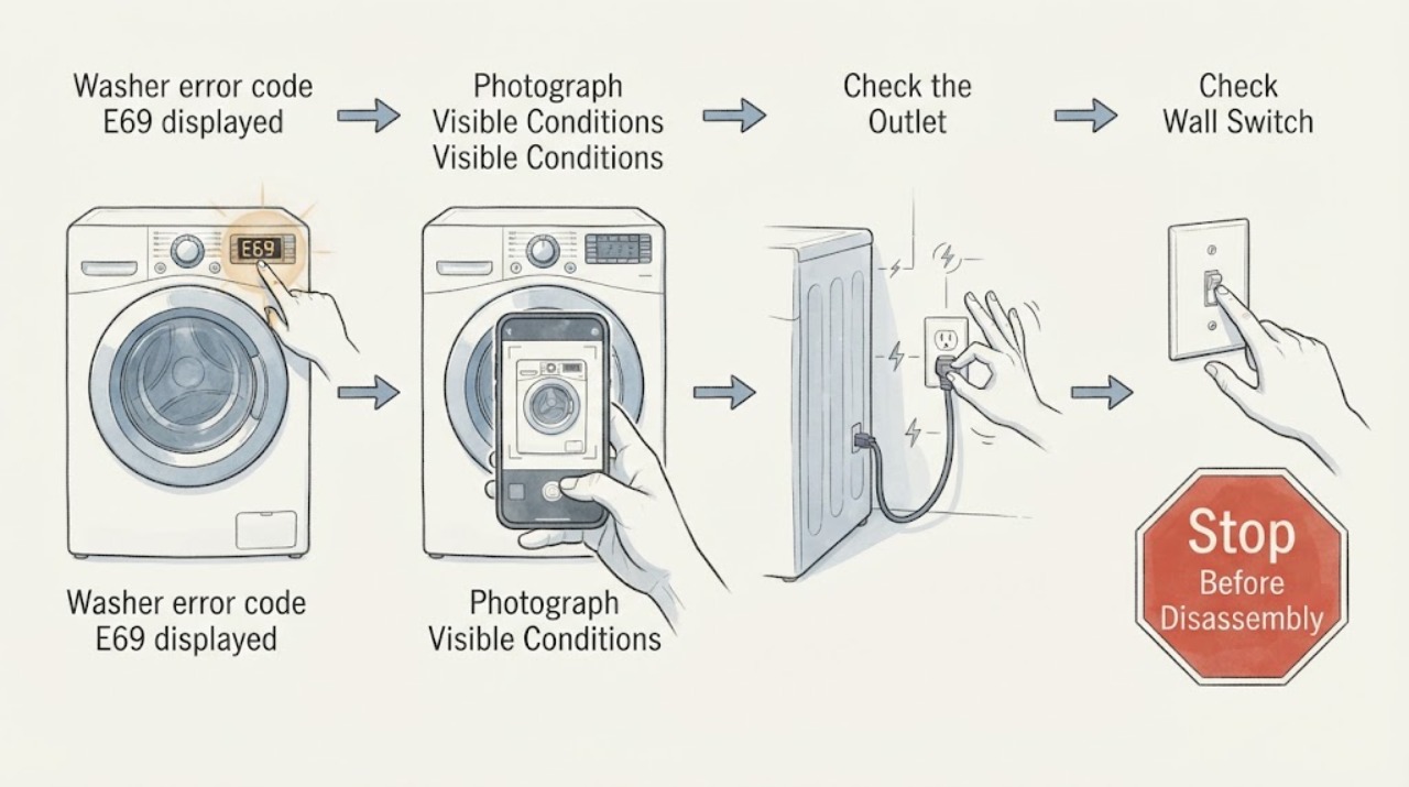 Washer error code E69 displayed