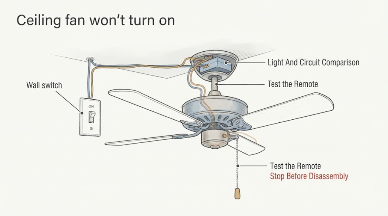 Ceiling fan won't turn on
