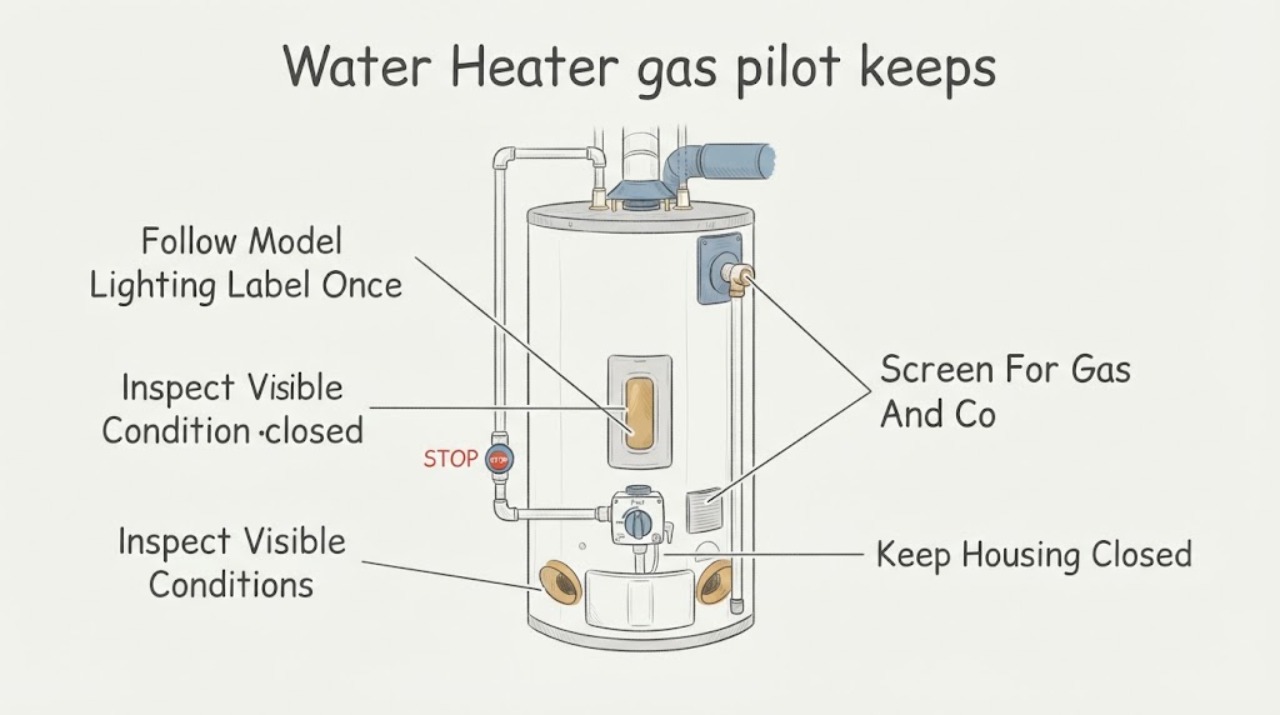Water heater gas pilot keeps
