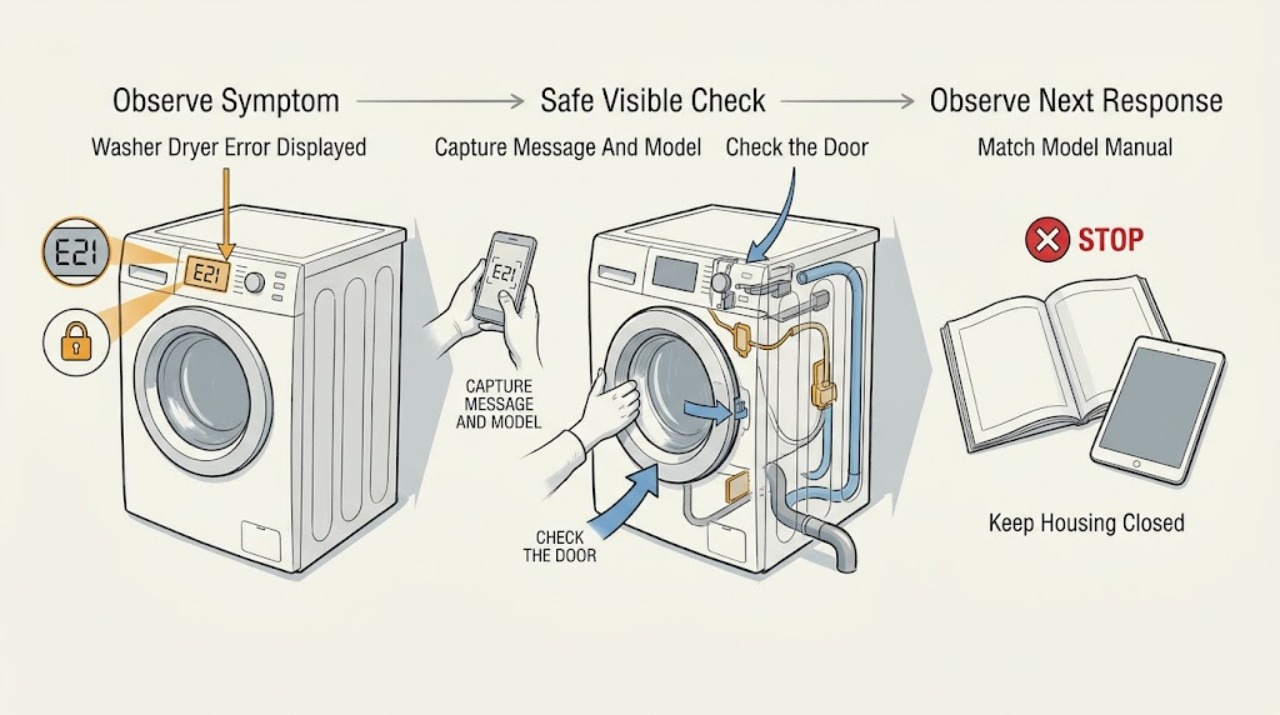 Washer Dryer Error Displayed
